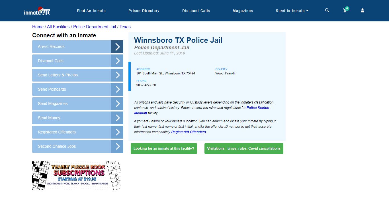 Winnsboro TX Police Jail & Inmate Search - Winnsboro, TX